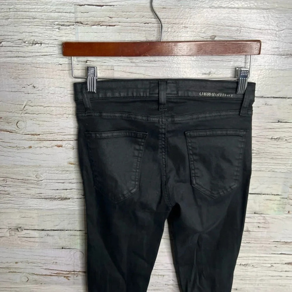 Current Elliott Black Soho Zip Stiletto Faux Leather Coated Jeans size 25 - Picture 5 of 10